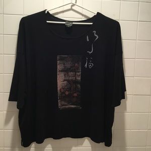 Citron Santa Monica 3.33 2XL Black Top Dolman Sleeves RN#100031052 100% Cotton